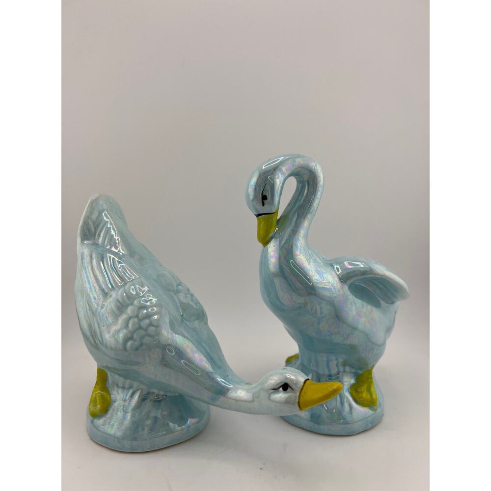 Blue Swan Goose Shimmer‎ Kitche Ceramic Decoration MCM Vintage